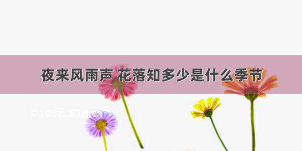 夜来风雨声 花落知多少是什么季节