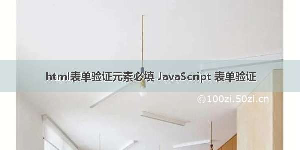 html表单验证元素必填 JavaScript 表单验证