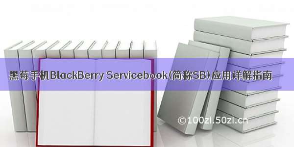 黑莓手机BlackBerry Servicebook(简称SB)应用详解指南