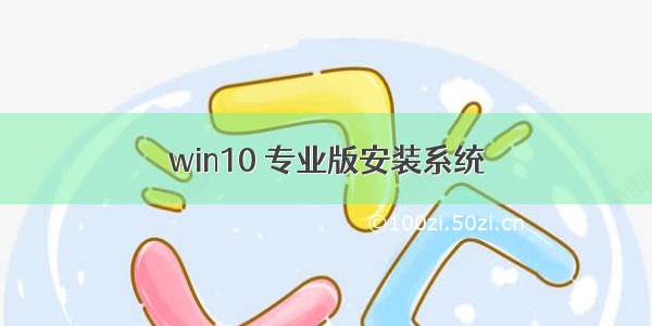 win10 专业版安装系统