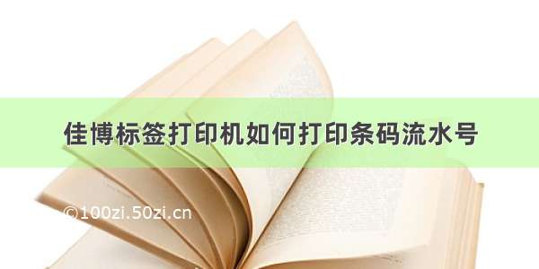 佳博标签打印机如何打印条码流水号