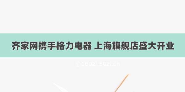 齐家网携手格力电器 上海旗舰店盛大开业