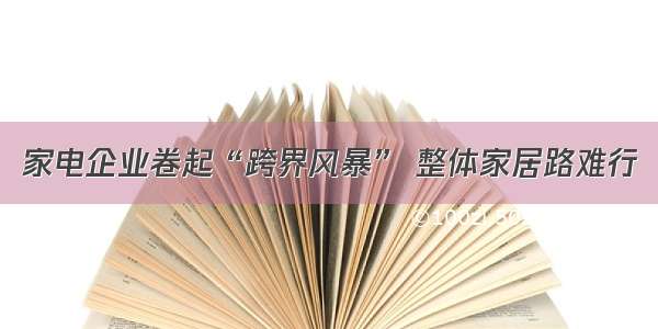 家电企业卷起“跨界风暴” 整体家居路难行