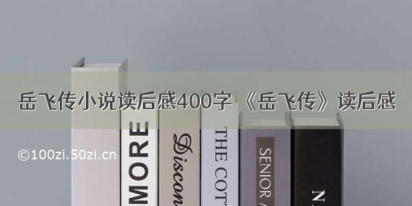 岳飞传小说读后感400字 《岳飞传》读后感