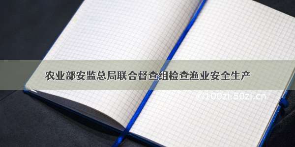 农业部安监总局联合督查组检查渔业安全生产