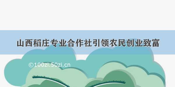 山西稻庄专业合作社引领农民创业致富