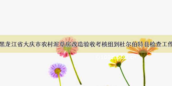 黑龙江省大庆市农村泥草房改造验收考核组到杜尔伯特县检查工作