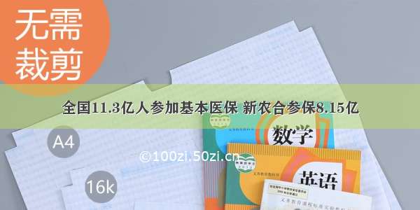 全国11.3亿人参加基本医保 新农合参保8.15亿