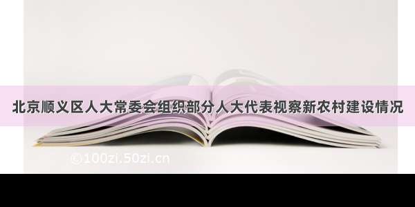 北京顺义区人大常委会组织部分人大代表视察新农村建设情况