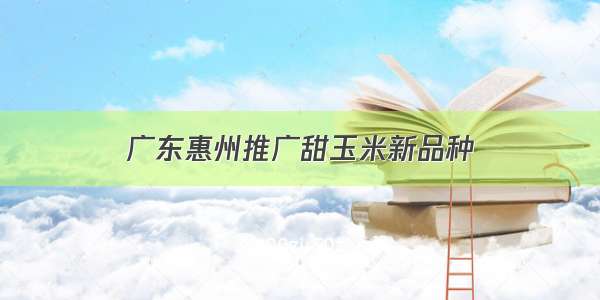 广东惠州推广甜玉米新品种