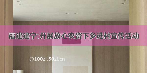 福建建宁:开展放心农资下乡进村宣传活动