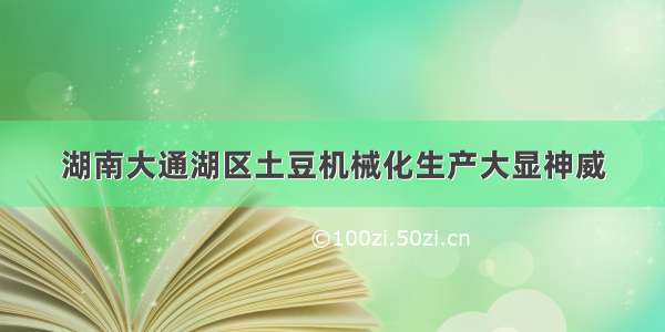 湖南大通湖区土豆机械化生产大显神威