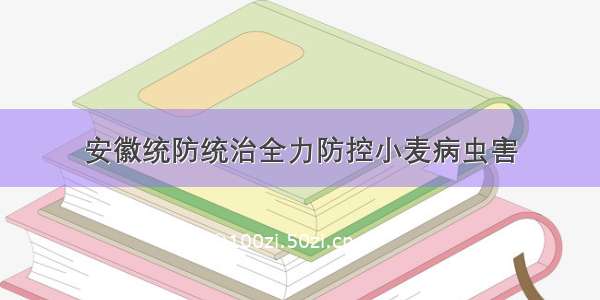 安徽统防统治全力防控小麦病虫害