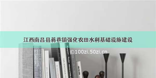 江西南昌县蒋巷镇强化农田水利基础设施建设