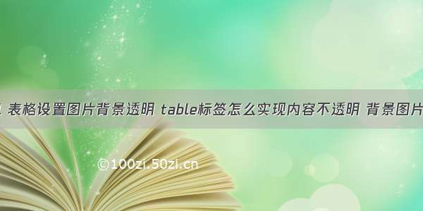 html 表格设置图片背景透明 table标签怎么实现内容不透明 背景图片透明