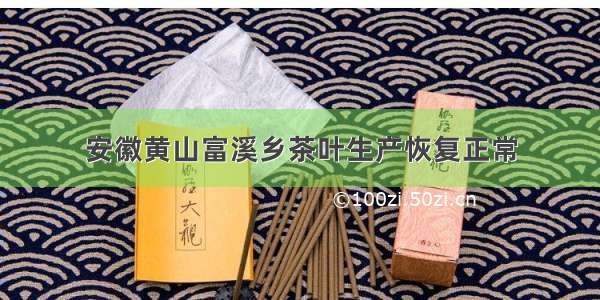 安徽黄山富溪乡茶叶生产恢复正常