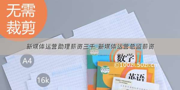 新媒体运营助理薪资三千 新媒体运营总监薪资