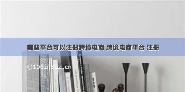 哪些平台可以注册跨境电商 跨境电商平台 注册