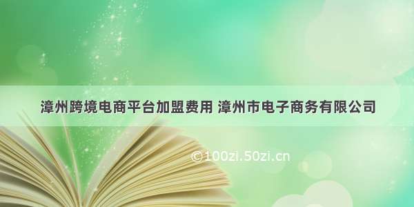 漳州跨境电商平台加盟费用 漳州市电子商务有限公司