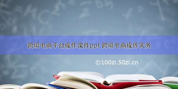 跨境电商平台操作课件ppt 跨境电商操作实务