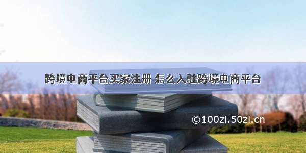 跨境电商平台买家注册 怎么入驻跨境电商平台