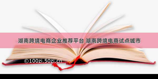 湖南跨境电商企业推荐平台 湖南跨境电商试点城市