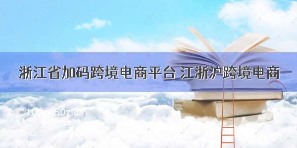 浙江省加码跨境电商平台 江浙沪跨境电商