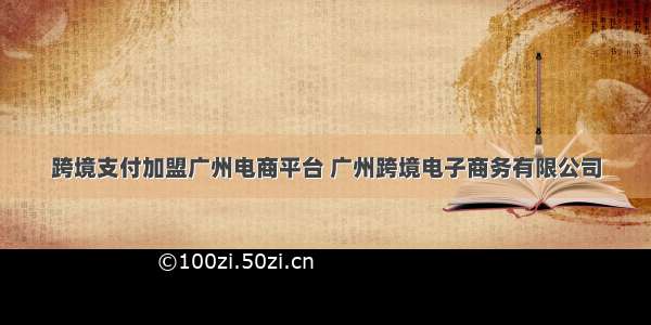 跨境支付加盟广州电商平台 广州跨境电子商务有限公司