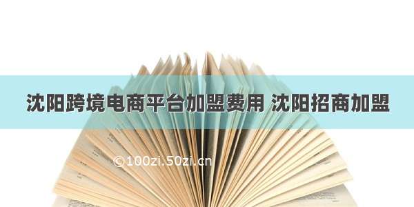 沈阳跨境电商平台加盟费用 沈阳招商加盟