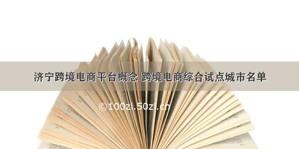 济宁跨境电商平台概念 跨境电商综合试点城市名单