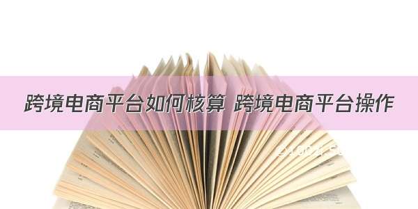 跨境电商平台如何核算 跨境电商平台操作