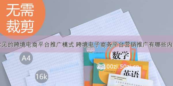 常见的跨境电商平台推广模式 跨境电子商务平台营销推广有哪些内容