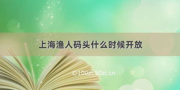 上海渔人码头什么时候开放