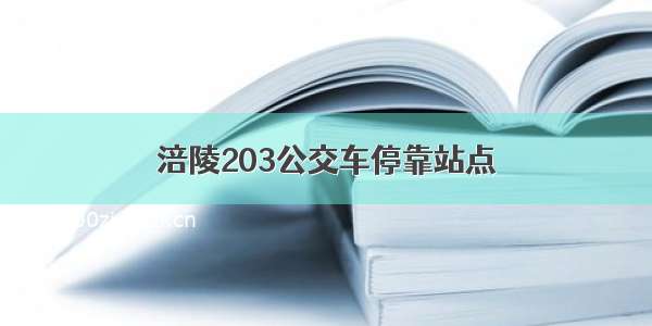 涪陵203公交车停靠站点