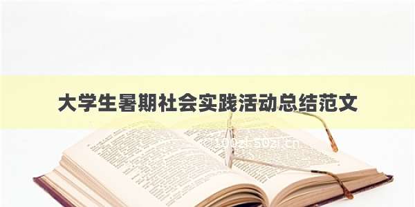 大学生暑期社会实践活动总结范文