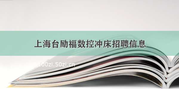 上海台励福数控冲床招聘信息