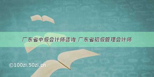 广东省中级会计师咨询 广东省初级管理会计师