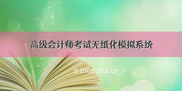 高级会计师考试无纸化模拟系统