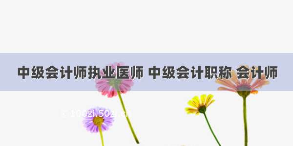 中级会计师执业医师 中级会计职称 会计师