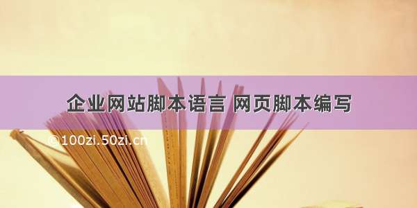 企业网站脚本语言 网页脚本编写