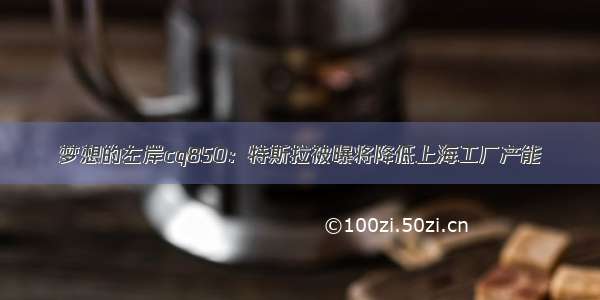 梦想的左岸cq850：特斯拉被曝将降低上海工厂产能