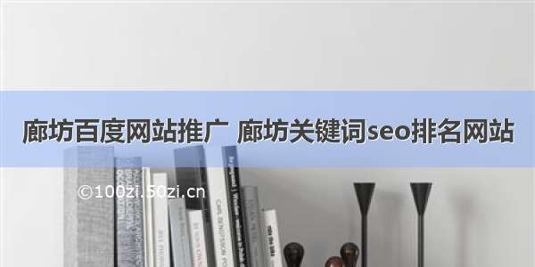 廊坊百度网站推广 廊坊关键词seo排名网站