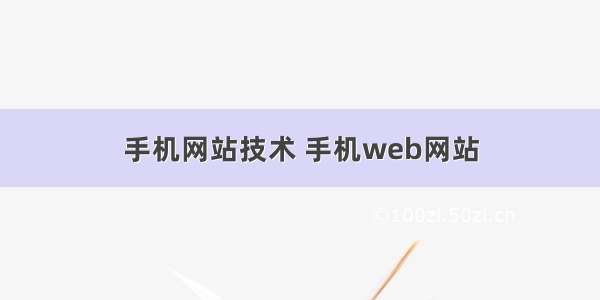 手机网站技术 手机web网站