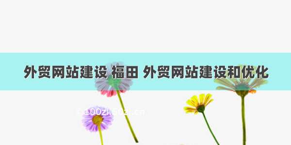 外贸网站建设 福田 外贸网站建设和优化