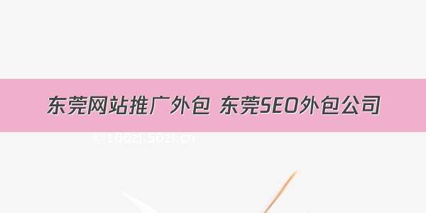 东莞网站推广外包 东莞SEO外包公司