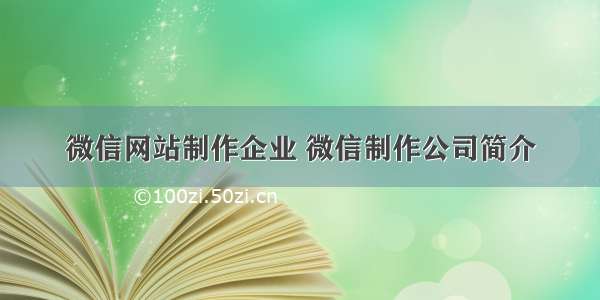 微信网站制作企业 微信制作公司简介