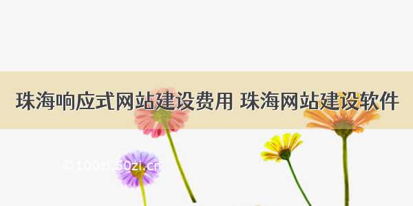 珠海响应式网站建设费用 珠海网站建设软件