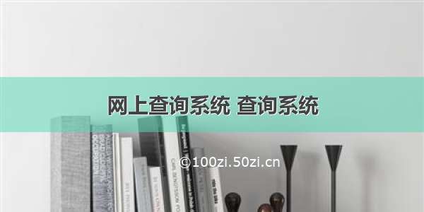 网上查询系统 查询系统