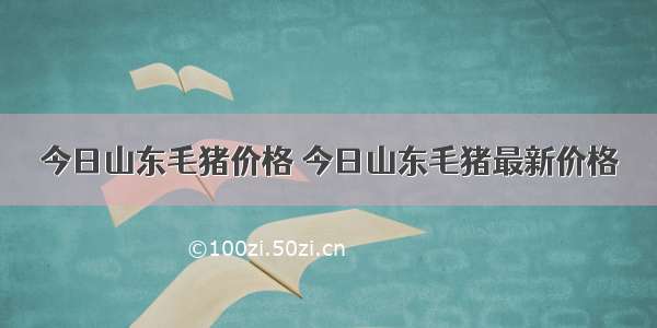 今日山东毛猪价格 今日山东毛猪最新价格