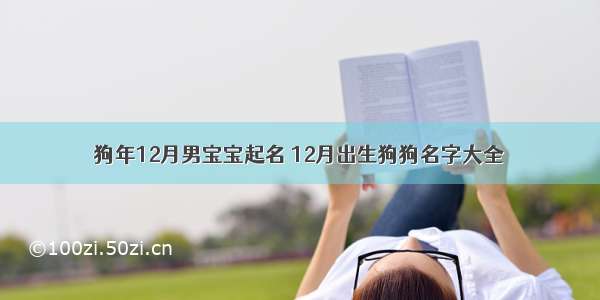 狗年12月男宝宝起名 12月出生狗狗名字大全